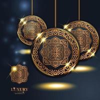 luxe ringen gouden mandala achtergrond gratis vector