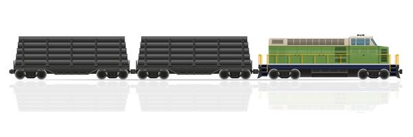 spoorwegtrein met locomotief en wagens vectorillustratie vector