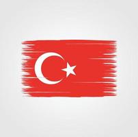 vlag van turkije met penseelstijl vector