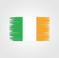 vlag van ierland met penseelstijl vector