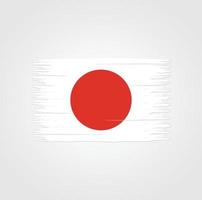 vlag van japan met penseelstijl vector