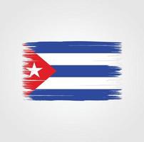 vlag van cuba met penseelstijl vector