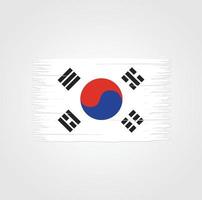 vlag van Zuid-Korea met penseelstijl vector