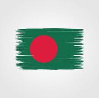 vlag van bangladesh met penseelstijl vector