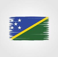 vlag van Salomonseilanden met penseelstijl vector