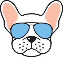 franse bulldog met vliegenier zonnebril vectorillustratie vector