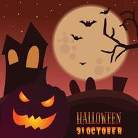 illustratie vector ontwerp van halloween landschap background