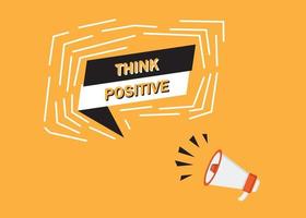 denk positief poster voor, website, promotie, sociale media vector