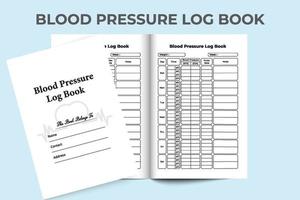 bloeddruk logboek. medisch notitieboekje. bloeddrukdagboek en hartslagmeter. bloeddrukmeter. pulstracker notitieboekje. vector