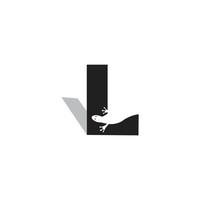 letter l en hagedis logo vector