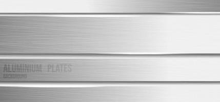 abstracte zilveren metalen borstel aluminium plaat plaat sjabloon. achtergrondontwerp voor exemplaarruimte van tekst. illustratie vector