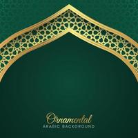 ramadan kareem, islamitische arabische groene boogpatroonachtergrond vector
