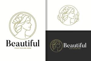 schoonheid lijntekeningen vrouw silhouet logo sjabloon vector
