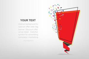 papieren bannertag. kleurrijk symbool voor reclamecampagnemarketing. vector. vector