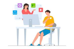 programmeur online cursus illustratie vector