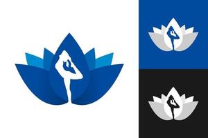 illustratie vectorafbeelding van lotus yoga logo. perfect om te gebruiken voor yogastudio behang vector