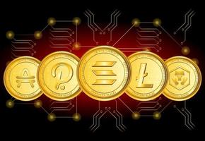 gouden munt symbool cryptocurrency banner vector