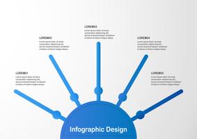 Modern blauw infographic element op grijze achtergrond met exemplaarruimte voor bedrijfspresentatie, malplaatje, Webbanner en grafische motie. vector