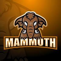 mammoet mascotte esport logo ontwerp vector