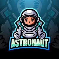 astronaut mascotte esport logo ontwerp vector