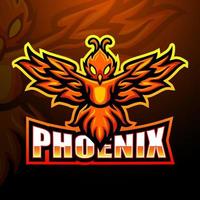 phoenix mascotte esport logo ontwerp vector