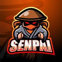 senpai mascotte esport logo ontwerp vector