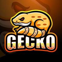 gekko mascotte esport logo ontwerp vector