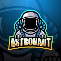 astronaut mascotte esport logo ontwerp vector