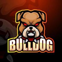 bulldog mascotte esport logo ontwerp vector