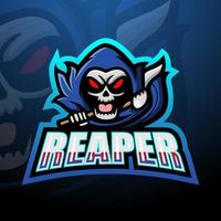 reaper schedel mascotte esport logo ontwerp vector