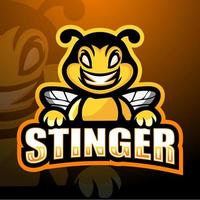 stinger mascot esport logo ontwerp vector