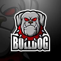 bulldog mascotte esport logo ontwerp vector