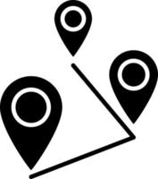 reisroute locatie glyph pictogram vector