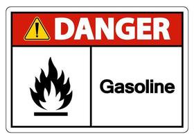 gevaar benzine symbool teken op witte achtergrond vector