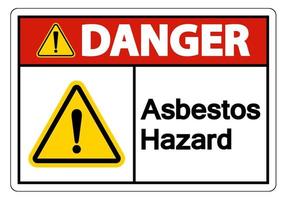 gevaar asbest gevaar symbool teken op witte achtergrond vector