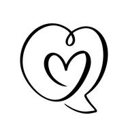 Hart liefde pictogram en bubble spraaksymbool Logo Element vector van dag van de Valentijnskaart. Concepn pictogram symbool voor t-shirt, wenskaart, poster bruiloft
