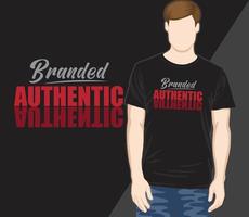 authentiek typografie t-shirtontwerp met merk vector
