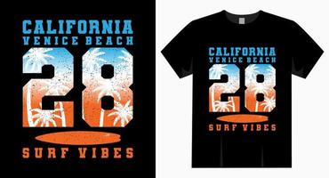 Californië Venetië strand achtentwintig surf vibes typografie t-shirt vector