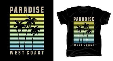 paradijs westkust typografie met palm voor t-shirtontwerp vector