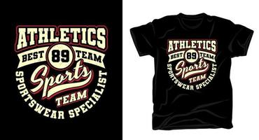 atletiek sport team typografie t-shirt ontwerp vector