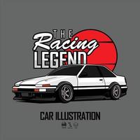 de race-legende, auto-illustratie met een grijze background.eps vector