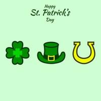 happy patrick's day pictogram ontwerp op lichtgroene achtergrond. vector