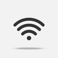 Wifi internet platte pictogram met schaduw vector