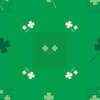 naadloze patroon met witte shamrock, klaver op groene achtergrond. Saint Patrick's Day-patroon. vectorillustratie. vector