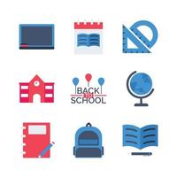 terug naar school icon set vector