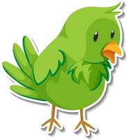 kleine groene vogel dieren cartoon sticker vector