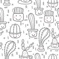 Leuke naadloze cactus patroon achtergrond. Vectorillustraties voor gift wrap ontwerp. vector