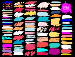 Grote reeks kleurrijke penseelstreken, kleurrijke inkt grunge penseelstreken. Vector illustratie.