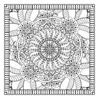 cirkelvormig patroon in de vorm van mandala voor henna, mehndi, tatoeage, decoratie. decoratief ornament in etnische oosterse stijl. kleurboek pagina. vector