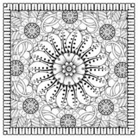 cirkelvormig patroon in de vorm van mandala voor henna, mehndi, tatoeage, decoratie. decoratief ornament in etnische oosterse stijl. kleurboek pagina. vector